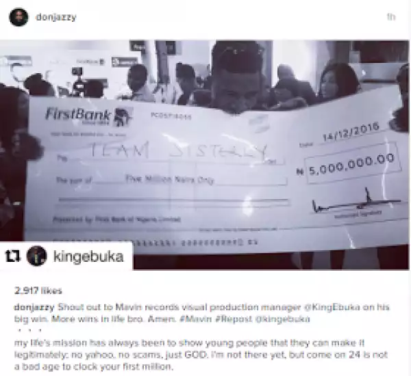 Mavin Record’s visual production manager emerges winner of the First Stars 2016 reality show, gets N5 million